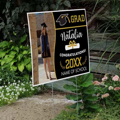 Wave Design Graduation Yard Sign - alternate view