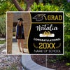 Wave Design Graduation Yard Sign displayed by pavement