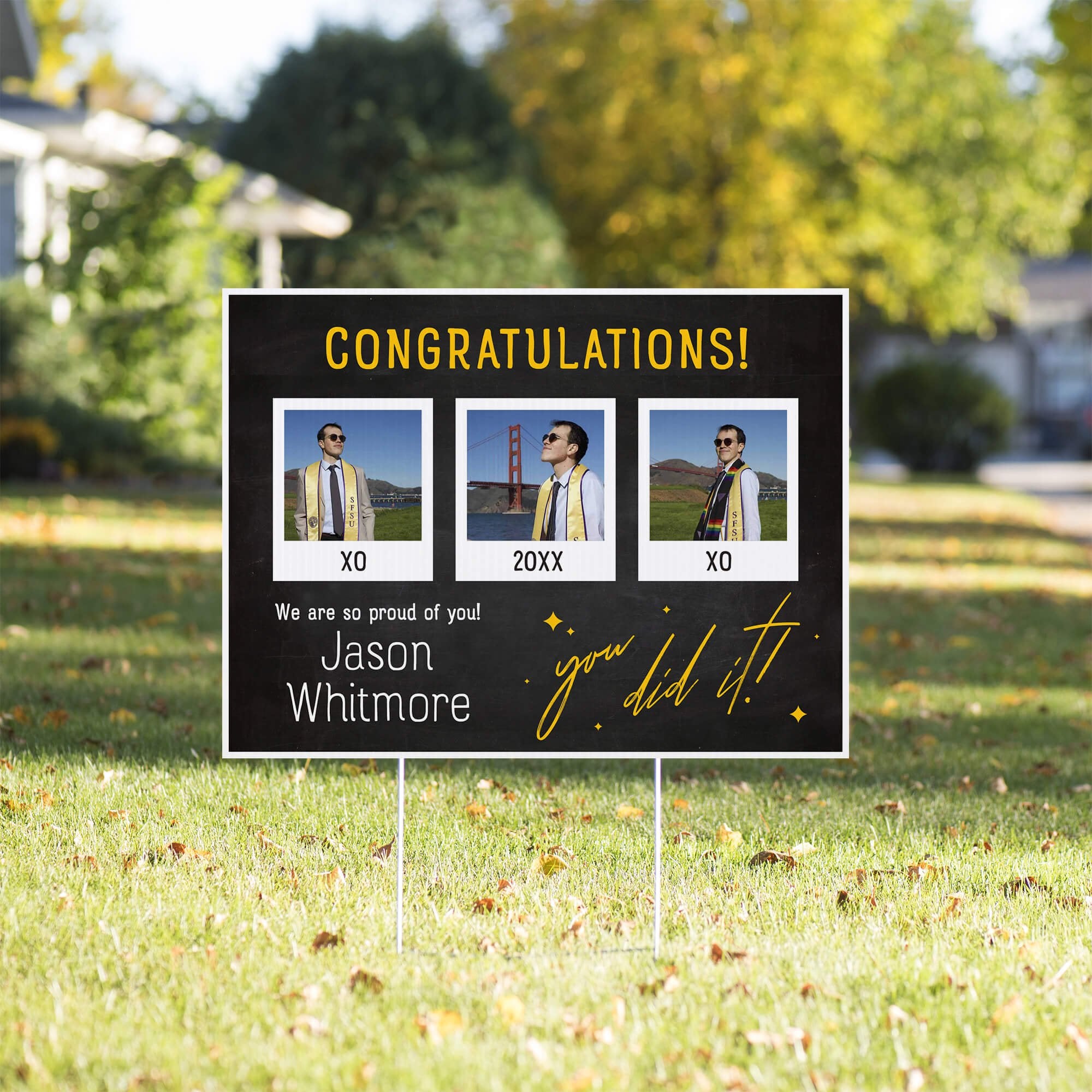 You Did It | Graduation Yard Sign in a front yard
