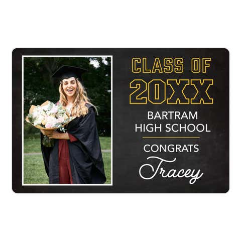 Chalkboard Design Graduation Announcement Magnet