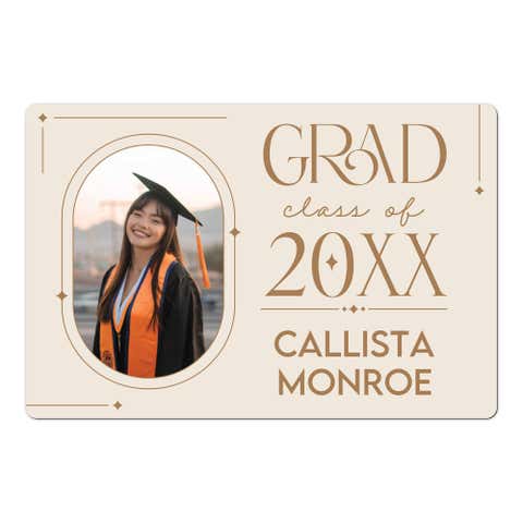 Modern Minimalist Graduation Announcement Magnet