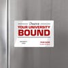 Personalized Proud to be College Bound Graduation Announcement magnet displayed on a refrigerator