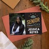 Custom Modern Design Senior Graduation Announcement magnet displayed on an envelope 