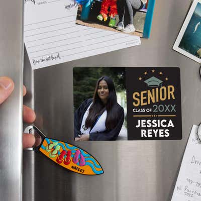Modern Design Senior Graduation Announcement Magnet - alternate view