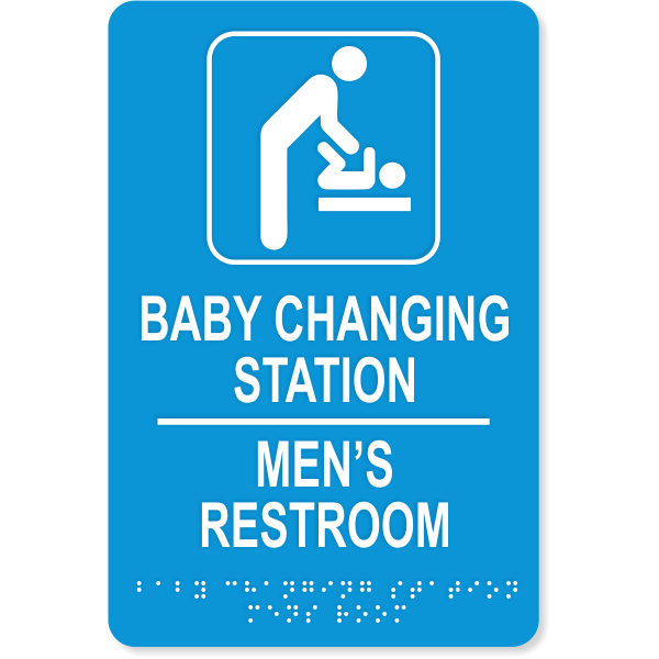 Braille Baby Changing Station 9" x 6" Men's Room Sign