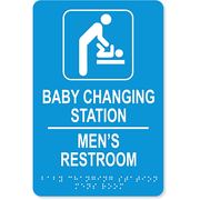Braille Baby Changing Station 9" x 6" Men's Room Sign