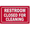 Restroom Closed for Cleaning Engraved Plastic Sign | 6" x 10"