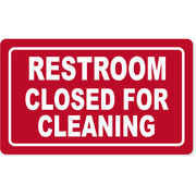 Restroom Closed for Cleaning Engraved Plastic Sign | 6" x 10"