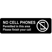 No Cell Phones Permitted 3" x 10" Engraved Sign