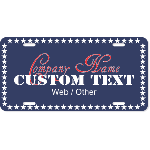 All American Custom Front License Plate