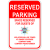 Aluminum Reserved Parking Sign