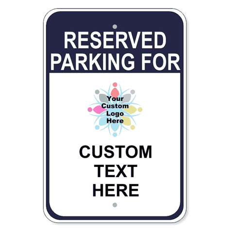 Logo Reserved Parking 18" x 12" Aluminum Sign