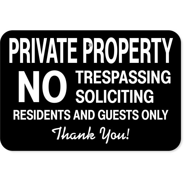 Residents & Guests Only 12" x 18" Aluminum Sign