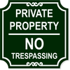 Private Property No Trespassing Engraved Sign | 12" x 12"