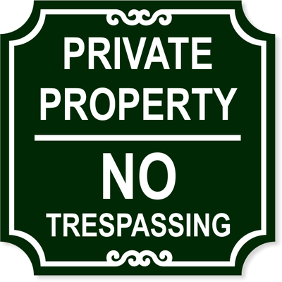 Private Property No Trespassing Engraved Sign | 12" x 12"