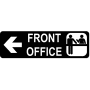 Front Office 3" x 10" Arrow Sign