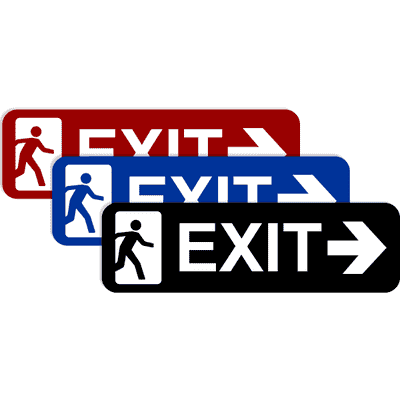Exit Right 3" x 10" Arrow Sign  - alternate view