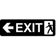 Exit Left 3" x 10" Arrow Sign 