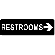 Right Arrow 3" x 10" Restroom Sign