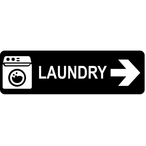 Laundry Right 3" x 10" Arrow Sign