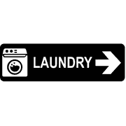 Laundry Right 3" x 10" Arrow Sign