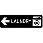 Laundry Left 3" x 10" Arrow Sign