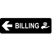 Billing Left 3" x 10" Arrow Sign