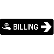 Billing Right 3" x 10" Arrow Sign