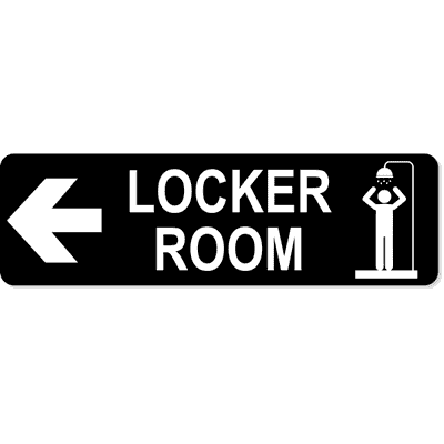 Locker Room Left Sign