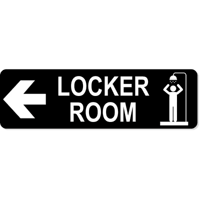 Locker Room Left Sign