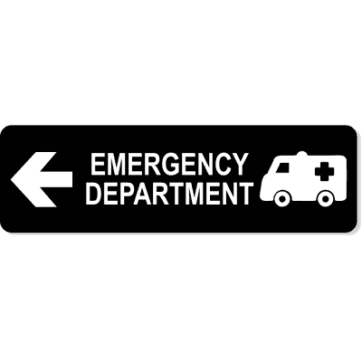 Emergency Department Left Sign