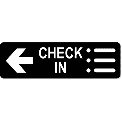 Check-In Left Sign