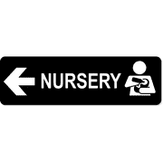 Nursery Left 3" x 10" Arrow Sign