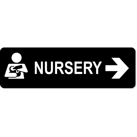Nursery Right 3" x 10" Arrow Sign