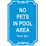 Pets in Pool Engraved Plastic Sign | 18" x 12"