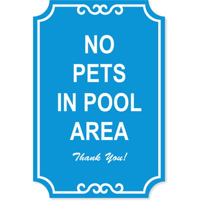 Pets in Pool Engraved Sign | 18" x 12"