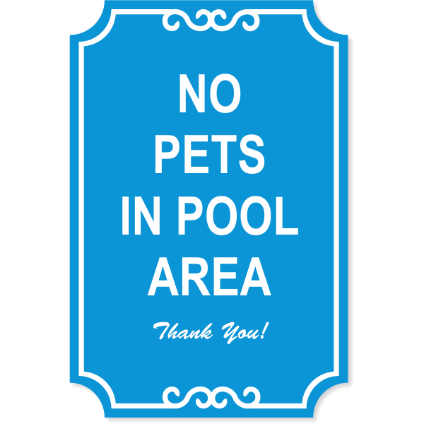 Pets in Pool Engraved Plastic Sign | 18" x 12"