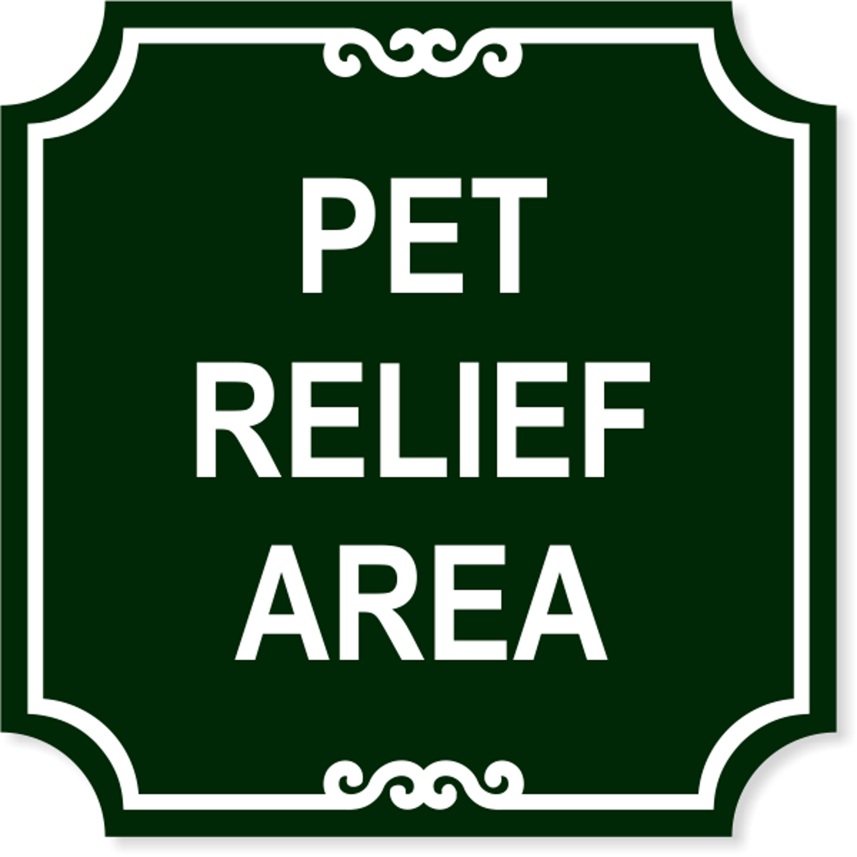 Pet Relief Engraved Plastic Sign | 12" x 12"