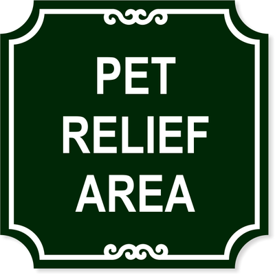 Pet Relief Engraved Plastic Sign | 12" x 12"