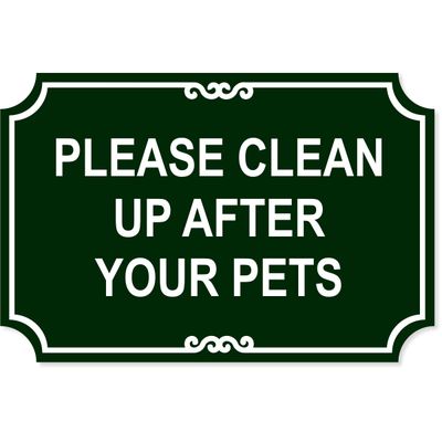 Pet Clean Up Plastic Engraved Sign | 12" x 18"