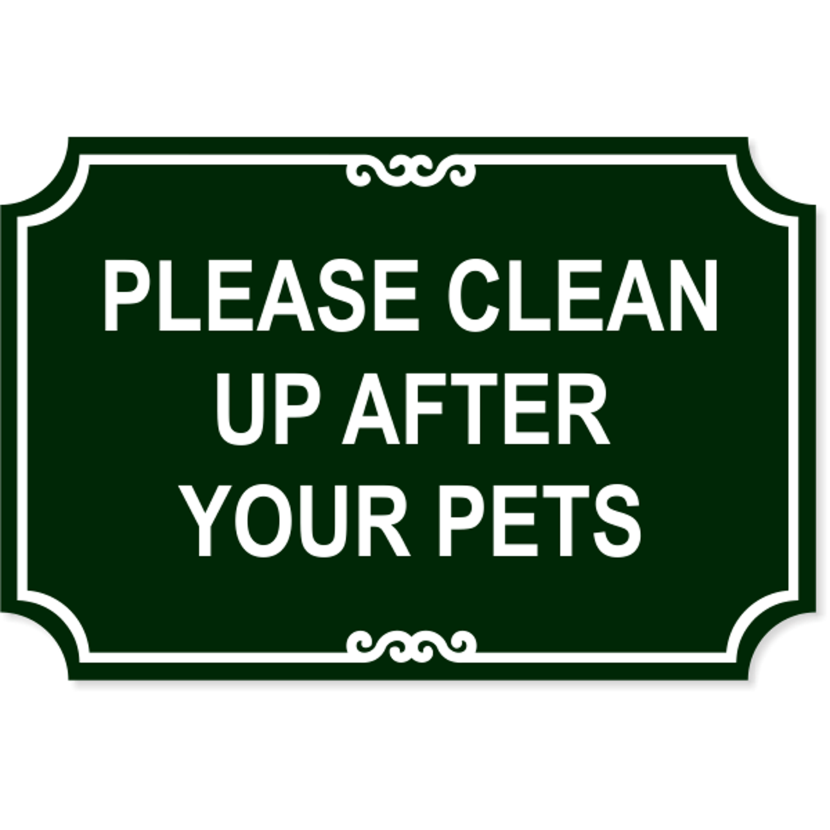 Pet Clean Up Plastic Engraved Sign | 12" x 18"