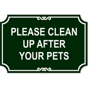 Pet Clean Up Plastic Engraved Sign | 12" x 18"