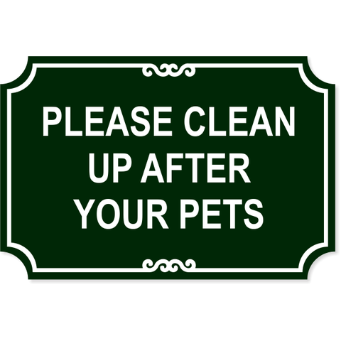 Pet Clean Up Plastic Engraved Sign | 12" x 18"