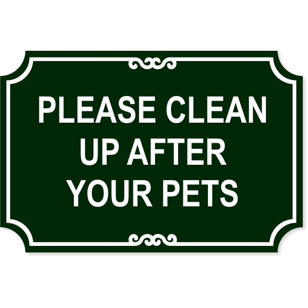 Pet Clean Up Plastic Engraved Sign | 12" x 18"