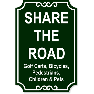 Share the Road Engraved Plastic Sign | 18" x 12"