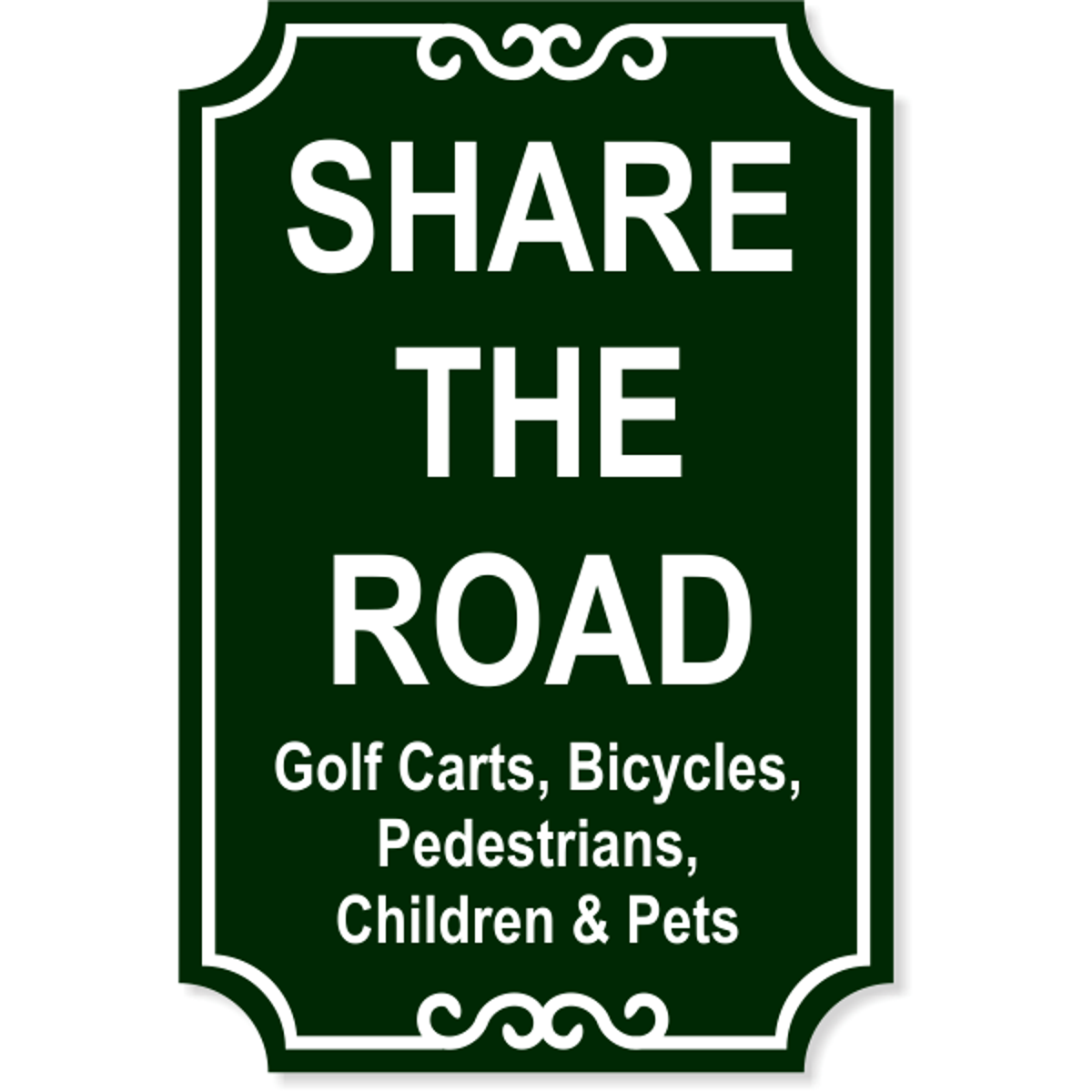 Share the Road Engraved Plastic Sign | 18" x 12"