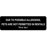 Pet Rental Policy Engraved Plastic Sign | 3" x 10"