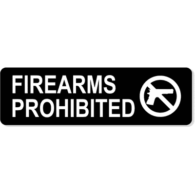 Firearms Prohibited Engraved Sign | 3" x 10"