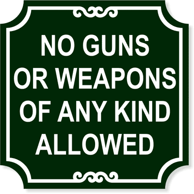No Weapons Sign
