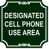 Ornate Cell Phone Area Engraved Plastic Sign | 12" x 12"